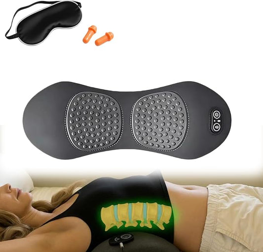 Norvo Smart Pillow, 3-in-1 Smart Pillow for Back Pain Relief, USB Powered, Spinal Traction with Heat & Vibration, Ergonomic Contour, Lumbar Support Pillow for Home,Office,Ortravel (Grey)