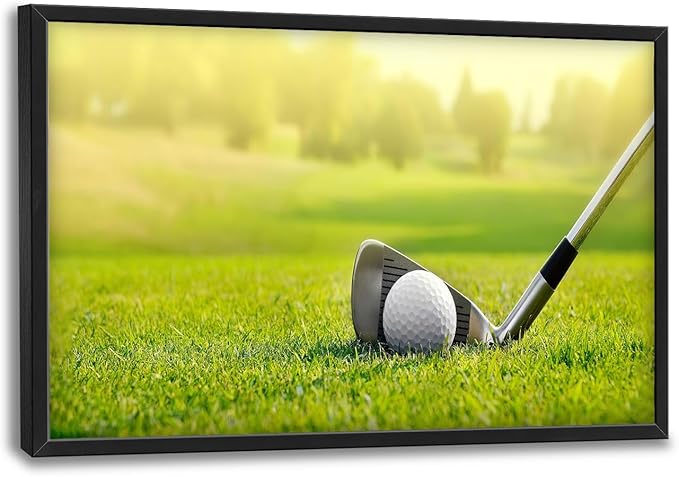 Large Golf Framed Wall Art for Living Room Golf Course Pictures Wall Decor Golf Sports Canvas Print Painting Artwork Modern Home Decorations for Bedroom Office 36x24 inch
