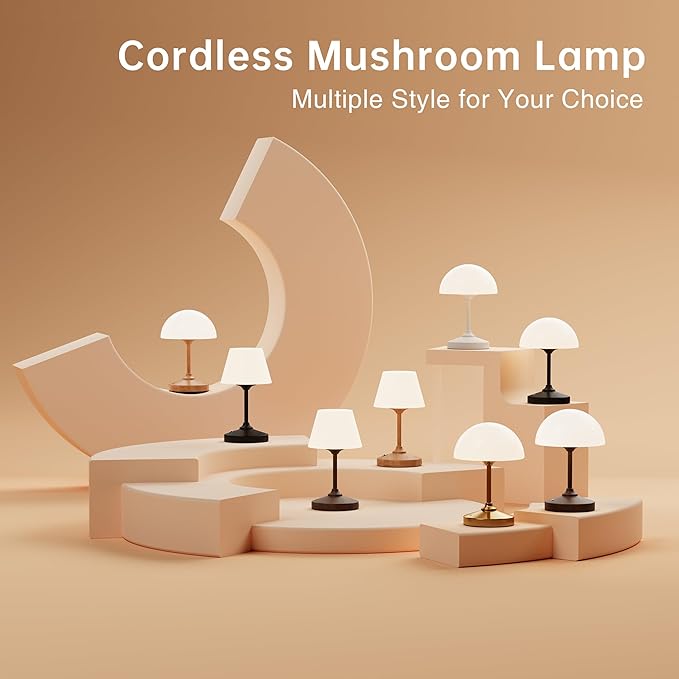Table Lamp Cordless Battery Operated Lamp Waterproof,Desk Bedside Table Lamps for Bedroom, Outdoor Cordless Rechargeable Touch Lamps for Night Stands, 5000mAh LED Night Light for Living Room