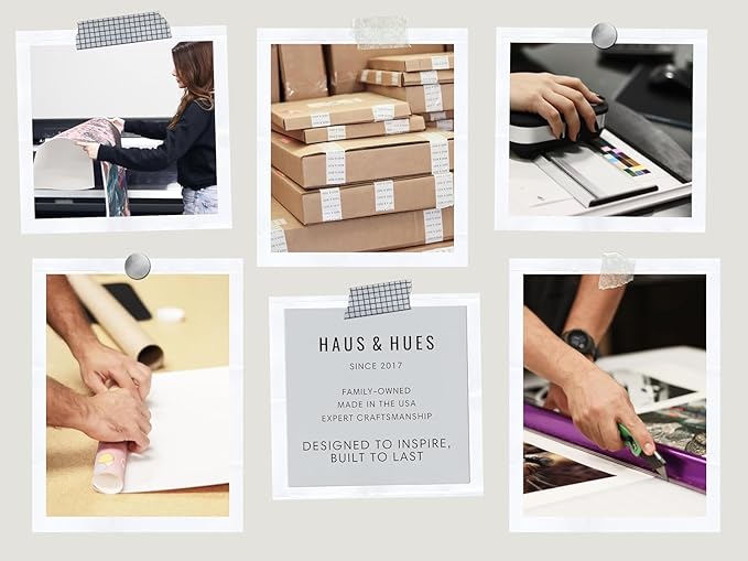 HAUS AND HUES Colorful Abstract Wall Art - Minimalist Retro Picture for Living Room Decor, Red and Pink Modern Wall Art Painting (Pink Abstract Shapes, White Frame, 8x10)