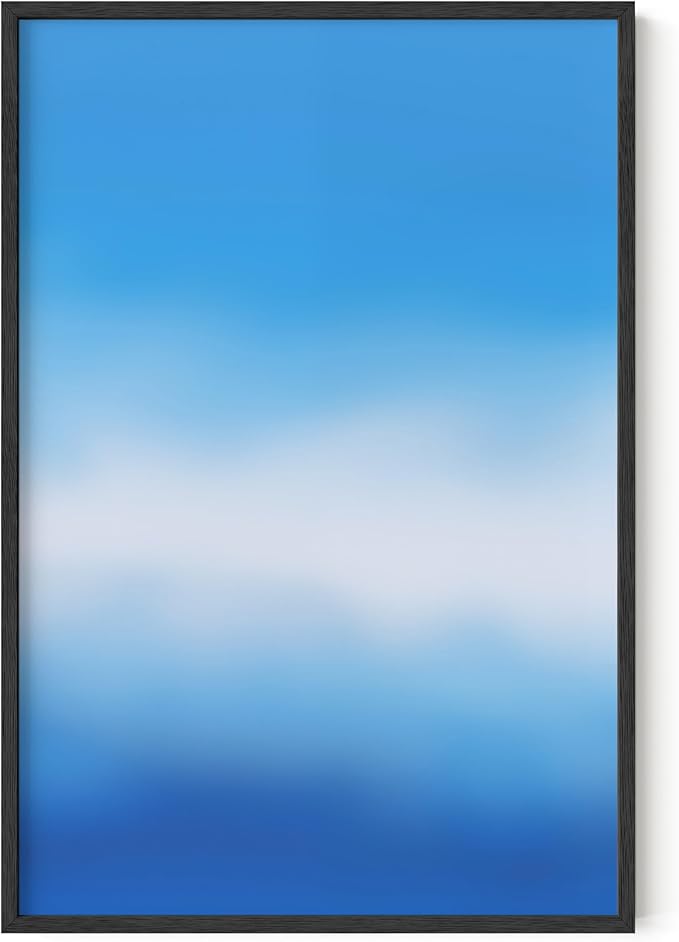 HAUS AND HUES Modern Abstract Wall Art - Blue and Green Living Room Art, Modern Artwork for Walls, Minimalist Picture for Living Room(Blue Tie-Dye, Unframed, 24x36)