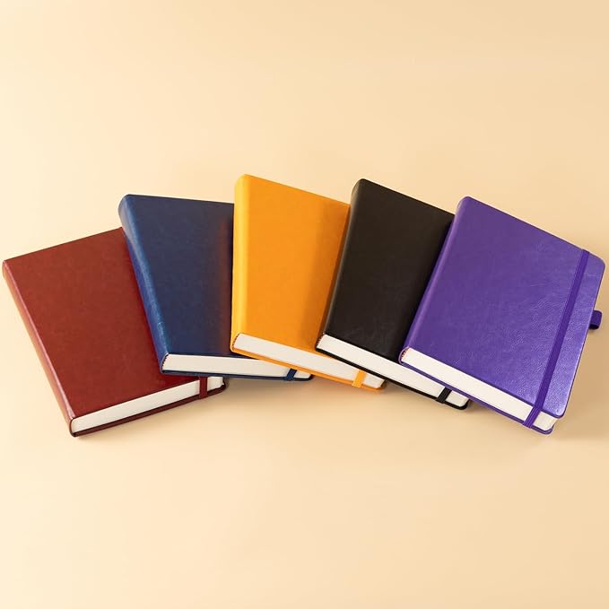 Lined Journal Notebook for Women/Men Writing Work, 320 Pages Hardcover Pink Leather Daily Diary Journals Note book College Ruled for Note Taking, A5 (5.7'' X 8.4'')