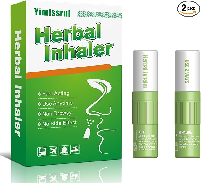 Nausea Relief Herbal Inhaler - Portable Travel Essential, Non-Drowsy, Fast-Acting, Natural Motion Sickness Relief Stick for Plane, Cruise, Car, Morning Sickness