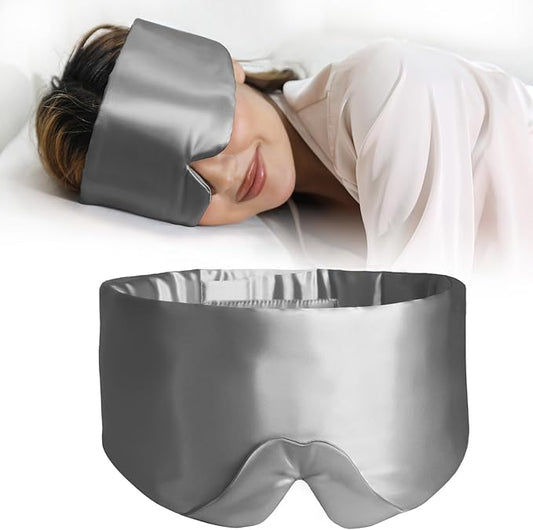 ZIMASILK 100% 22 Momme Mulberry Silk Sleep Mask - Full Silk Filled, Ultra-Soft & Breathable, Face-Hugging Blackout Eye Cover for Sleeping (Blackish Grey)