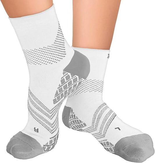 TechWare Pro Plantar Fasciitis Socks – Cushion Ankle Compression Socks Women & Men. Achilles Tendonitis Brace & Arch Support
