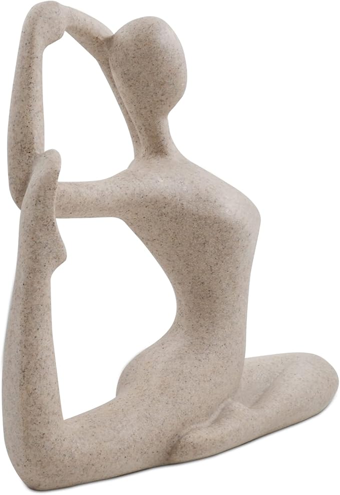 SIMON'S SHOP Yoga Sculpture Modern Accent Desk Decor Women Statues Resin Abstract Figurines for Workout Room Studio Yogis Statuette