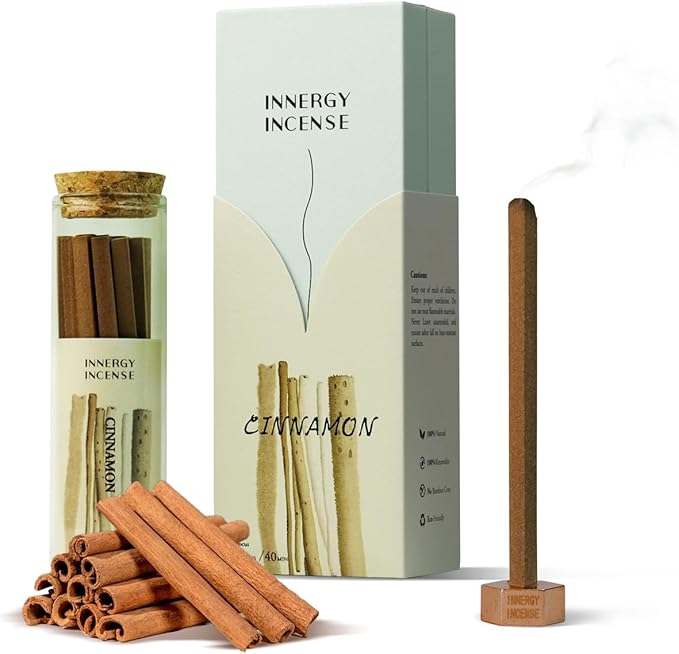 Cozy & Festive - Innergy Cinnamon Incense Sticks, Natural Spice Blend Cozy Holiday Incense