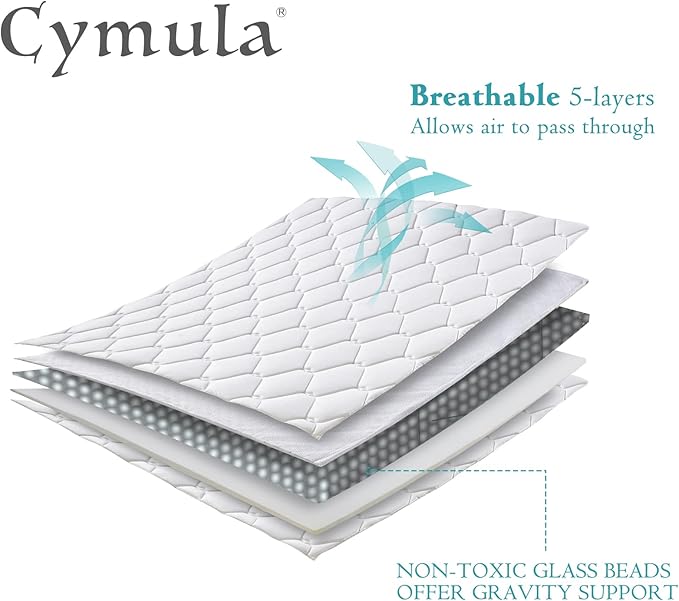 CYMULA Weighted Blanket for Adults (15lbs 48"x72" Twin Size) - Cooling Breathable Heavy Blankets for Summer Winter - Ultra Microfiber Soft Comfort Throw with Glass Beads - Gifts for Men/Women