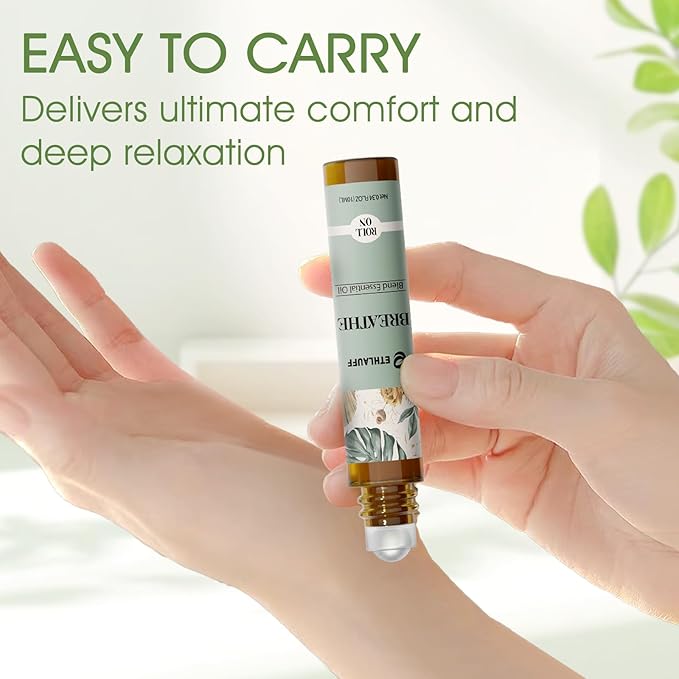 Essential Oils Roll On Set 6 Pack - (Relax, Sleep, Balance,Breathe, Focus on, Happiness) Aromatherapy Oil with Roller Ball, Essential Oils Blends for Skin - Relaxation Gift for Women and Men