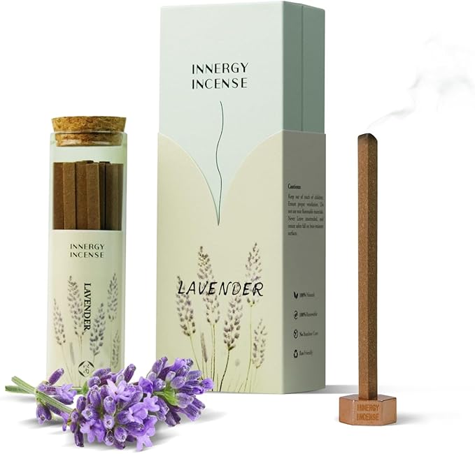 Sleep & De-Stress - Innergy Lavender Incense Sticks, Natural for Better Sleep