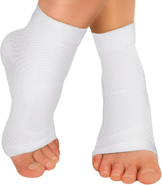 TechWare Pro Ankle Brace Compression Sleeve - Plantar Fasciitis Sock. Relieves Achilles Tendonitis. Foot Arch Support Reduces Joint Pain, Swelling & Heel Spur Pain. Injury Recovery Braces for Sports