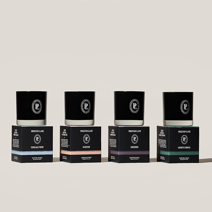 Complete Candle Set, 4 Double-Wick Scented Candles with Vegan, Soy Wax Blend, 7.5 Oz Each