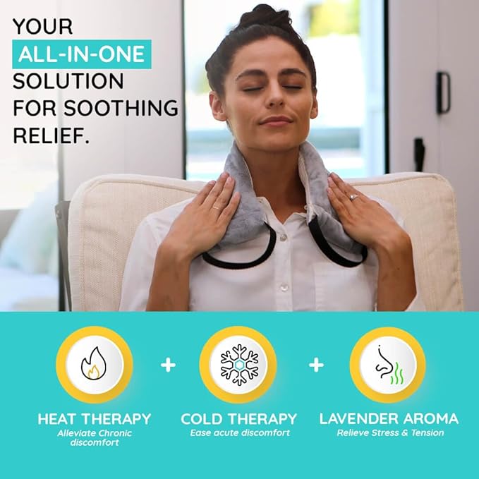 Versatile Microwavable Heating Pads for Neck Pain Relief, Back Pain, and Shoulder Pain Relief - Microwave Heating Pad for Cramps and Muscle Relief, Hot and Cold Reusable Pad - 1 Pack