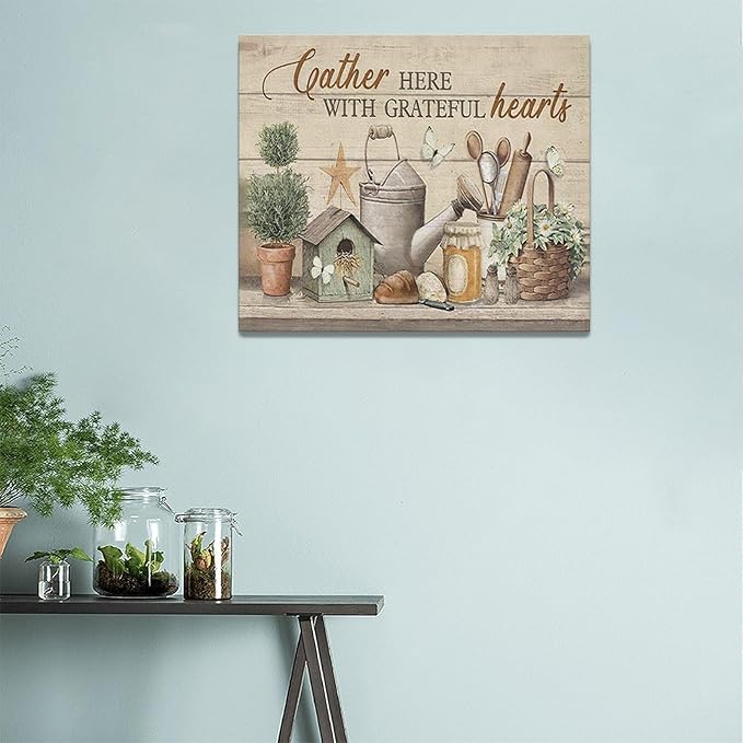 Farmhouse Kitchen Wall Art Country Kitchen Wall Decor Farm Rustic Sign Pictures Canvas Painting Artwork Home Decorations for Living Room Bedroom Bathroom Office 24"x20"