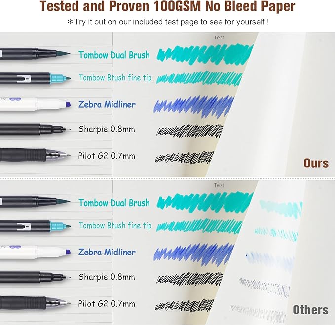 Lined Journal Notebook, Large A5 Hardcover Leather Journal, 312 Numbered Pages Work Notebook, 100gsm Thick Paper, College Ruled Notebook for Women Men School Office, 5.75" x 8.38", Brown