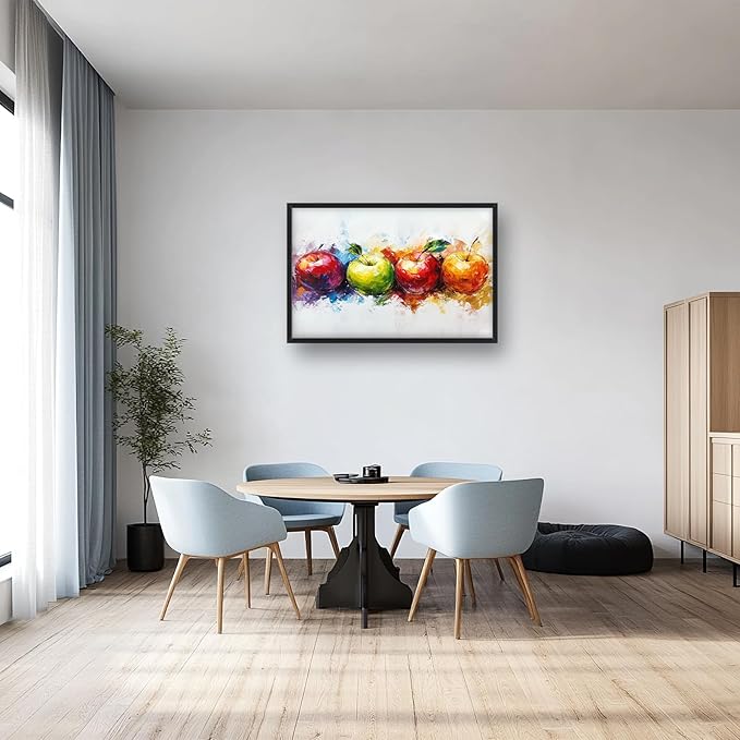 Kylora Apples Canvas Wall Art Abstract Apple Pictures Wall Decor Fruit Prints Modern Artwork Painting Home Office Decorations For Bathroom Bedroom Dining Living Room 36"x24"