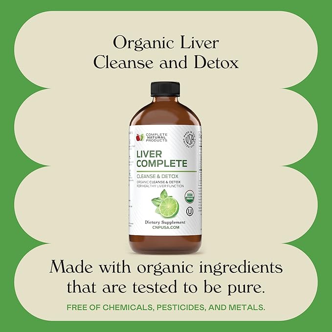 Complete Natural Products Liver Complete 12oz - Organic Liquid Liver Cleanse & Detox Supplement for High Enzymes, Fatty Liver, Liver Support
