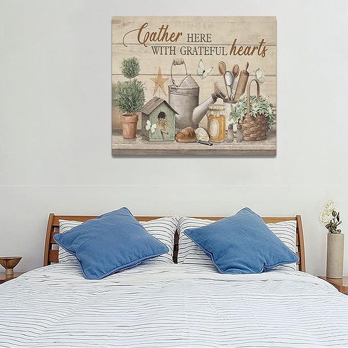 Farmhouse Kitchen Wall Art Country Kitchen Wall Decor Farm Rustic Sign Pictures Canvas Painting Artwork Home Decorations for Living Room Bedroom Bathroom Office 24"x20"
