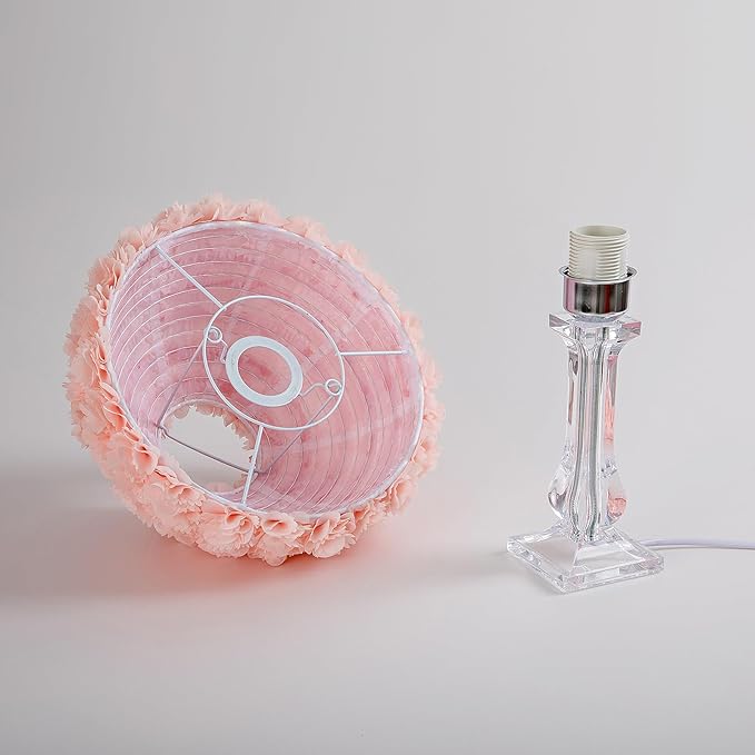 Pink Table Lamp Flower Bedside Lamp Artificial Flower Nightstand Light Desk Lamp Girl Christmas Gift for Wedding Bedroom Living Room Study Rooms Restaurants Hotel Flower Lamp
