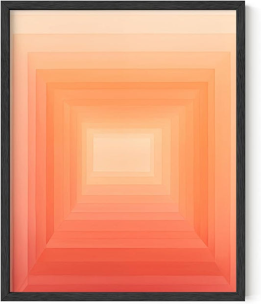 HAUS AND HUES Colorful Abstract Wall Art - Minimalist Retro Picture for Living Room Decor, Red and Pink Modern Wall Art Painting (Pink Geometric 2, Unframed, 8x10)
