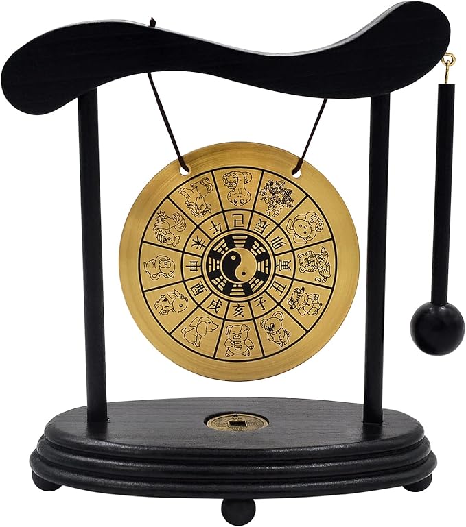 fengshuisale Zen Art Brass Feng Shui Desktop Zodiac Gong W Red String Bracelet W3359