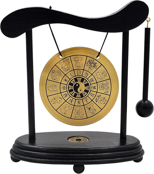 fengshuisale Zen Art Brass Feng Shui Desktop Zodiac Gong W Red String Bracelet W3359