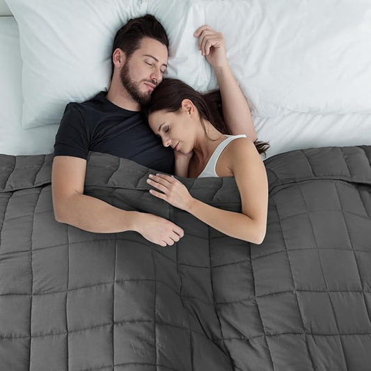 CYMULA Weighted Blanket for Adults (25lbs 88"x104" King Size) - Cooling Breathable Heavy Blankets for Summer Winter - Ultra Microfiber Soft Comfort Blanket with Glass Beads - Gifts for Men/Women