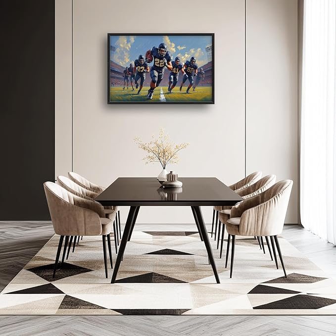 Glocmna Framed Large Wall Art for Living Room American Football Team Wall Decor Sport Theme Canvas Pictures Painting Print Gym Decor for Home Gym Artwork Decorations for Boys Bedroom Home Gifts 24"x36"