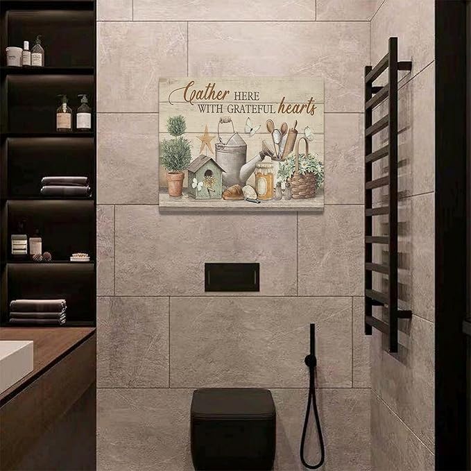 Farmhouse Kitchen Wall Art Country Kitchen Wall Decor Farm Rustic Sign Pictures Canvas Painting Artwork Home Decorations for Living Room Bedroom Bathroom Office 20"x16"