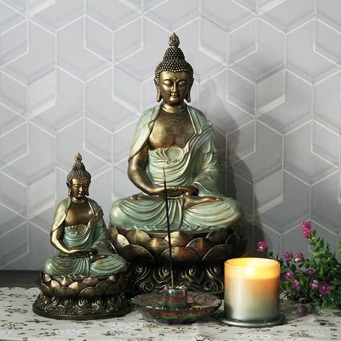 Buddha Statue Buda Gold 8.3" Buddha Statues for Home Decor,Meditation Buddah Statute Decor,Buddah Statute Zen Decoration