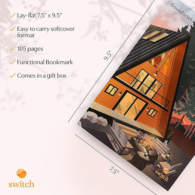 Switch Research Boundaries Journal - Psychologist Recommended Journal - Science Backed Self Care Journal - Charming Design for Women