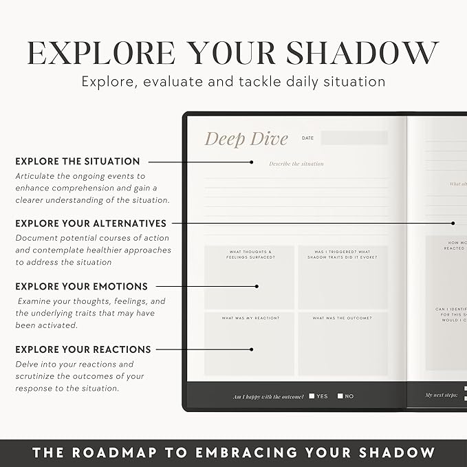 Shadow Work Journal & Workbook (Premium) for Personal Growth, Healing - Guided Audio, Exercises for Self-Reflection, Inspired by Carl Jung, Mindfulness & Mental Health