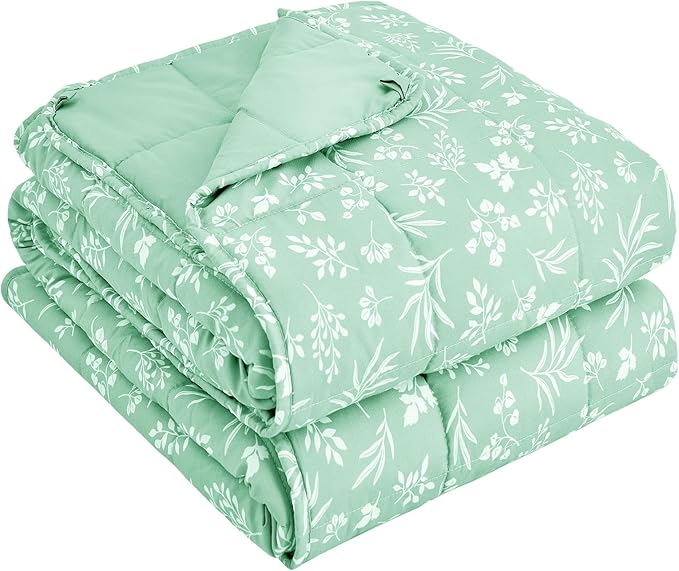 yescool Weighted Blanket for Adults (20 lbs, 60” x 80”, Cyan) Cooling Heavy Blanket for Sleeping Perfect for 190-210 lbs, Queen Size Breathable Blanket with Premium Glass Bead, Machine Washable