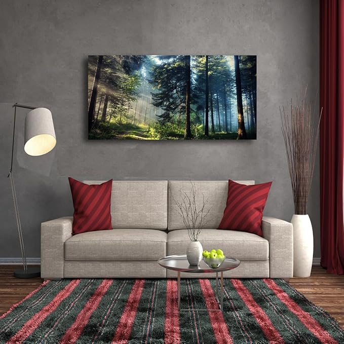 Tree Wall Art Canvas-Beautiful Landscape Wall Art for Living Room,Bedroom and Office-Large Tree Pictures Wall Decor 28x57 Inches-Vibrant and Colorful Wall Painting-Artwork for Walls and Home Decor