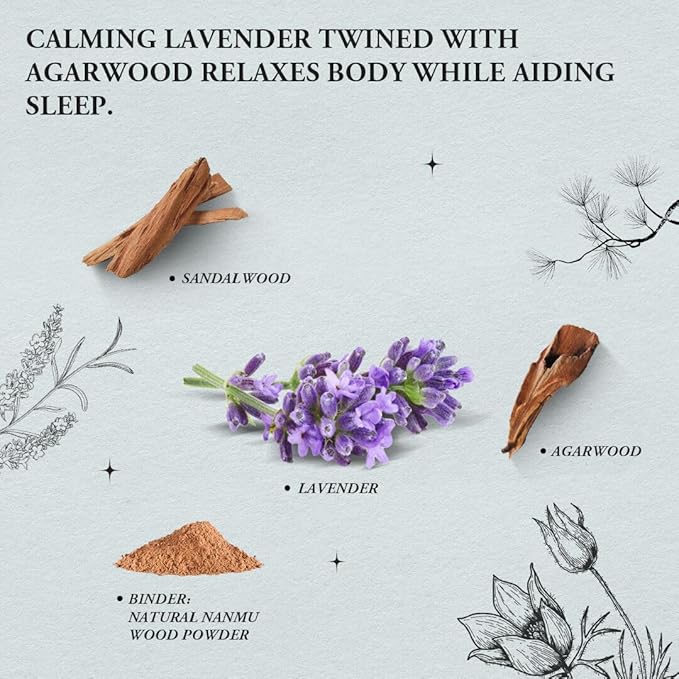 Sleep & De-Stress - Innergy Lavender Incense Sticks, Natural for Better Sleep