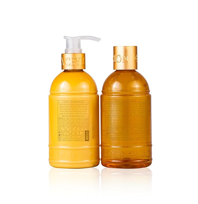 Spa Ceylon Neroli Jasmine Bath & Body Duo | Ayurvedic Body Wash & Body Lotion Set | Natural & Organic Skincare | Hydrating for Normal to Dry Skin