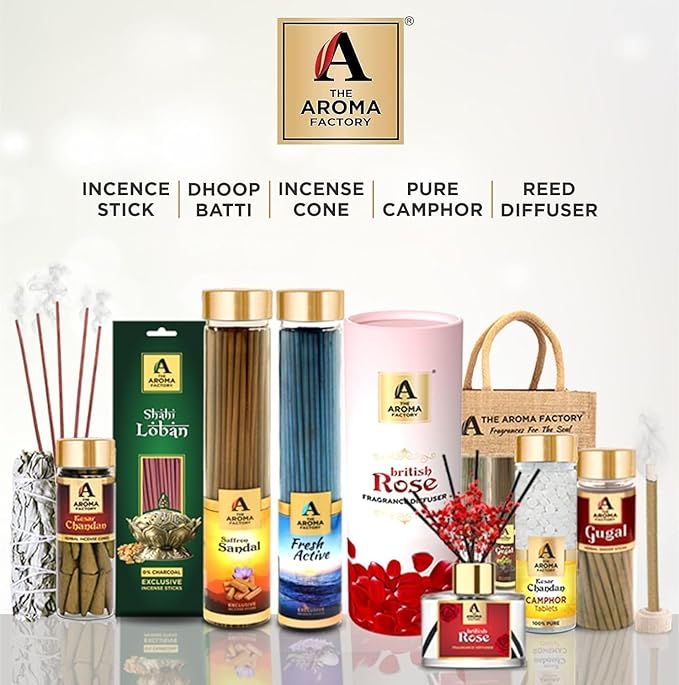 The Aroma Factory White Sage Agarbatti for Pooja, Luxury Incense Sticks, Low Smoke & Zero Charcoal, Premium & Fresh Fragrance for Home, Meditation, 100g X 1Bottle Pack