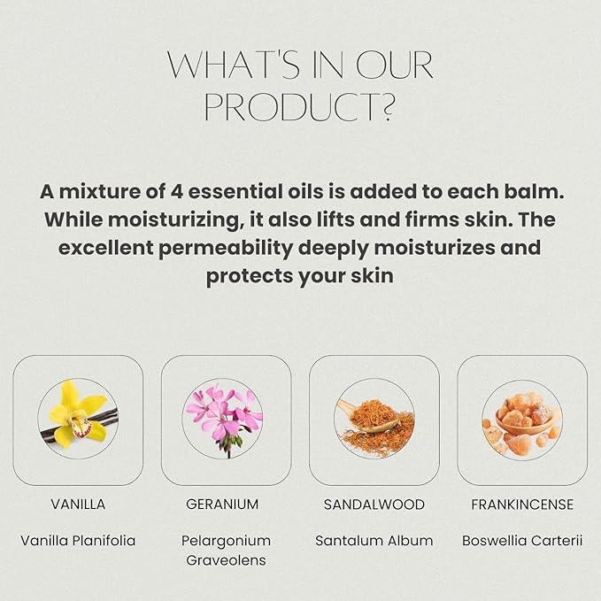 benatu Vanilla Body Oil for Dry Skin Care, Soothing & moisturizing Essential Oil Massage Balm, Scented Vitamin E Body Butter for Women and Men, Blends with Geranium, Sandalwood, Frankincense 3.53 oz