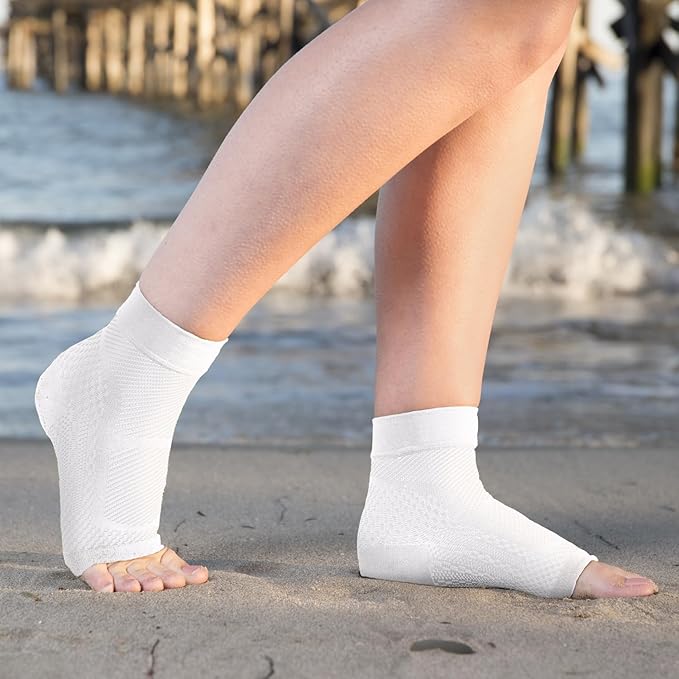 TechWare Pro Ankle Brace Compression Sleeve - Plantar Fasciitis Sock. Relieves Achilles Tendonitis. Foot Arch Support Reduces Joint Pain, Swelling & Heel Spur Pain. Injury Recovery Braces for Sports