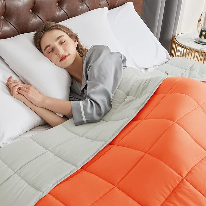 CYMULA Weighted Blanket for Adults (15lbs 48"x72" Twin Size) - Cooling Breathable Heavy Blankets for Summer Winter - Ultra Microfiber Soft Comfort Throw with Glass Beads - Gifts for Men/Women