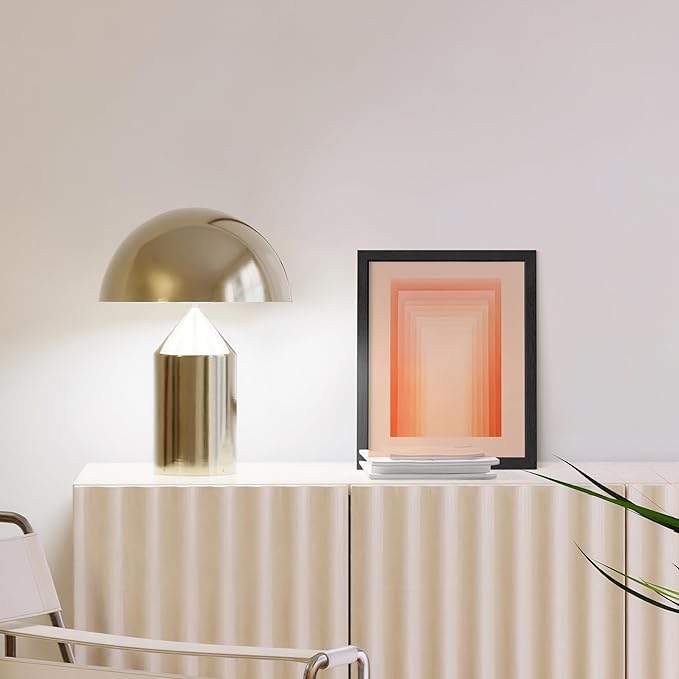 HAUS AND HUES Colorful Abstract Wall Art - Minimalist Retro Picture for Living Room Decor, Red and Pink Modern Wall Art Painting (Pink Geometric, Unframed, 8x10)