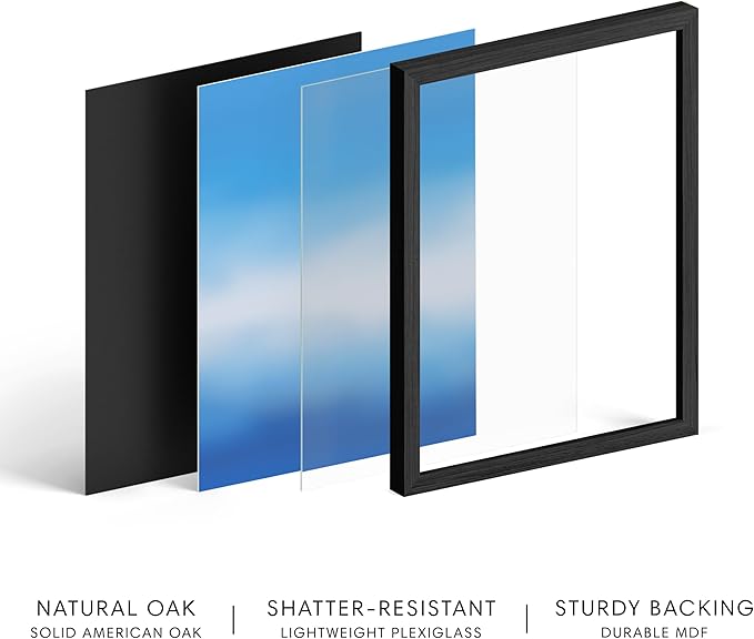 HAUS AND HUES Modern Abstract Wall Art - Blue and Green Living Room Art, Modern Artwork for Walls, Minimalist Picture for Living Room(Blue Tie-Dye, Black Frame, 8x10)