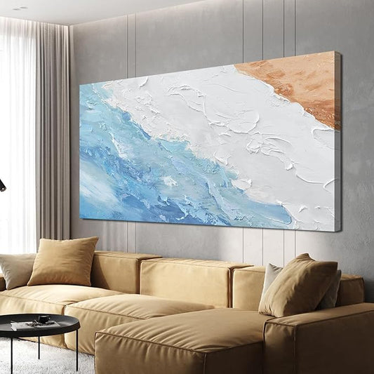 Canvas Wall Art Decor Abstract Canvas Art Wall Decor Wall Pictures for Living Room Modern Abstract Wall Art Prints White Blue Wall Art Decorations Artwork for Walls Bedroom Office Wall Art Decor 20" X 40"