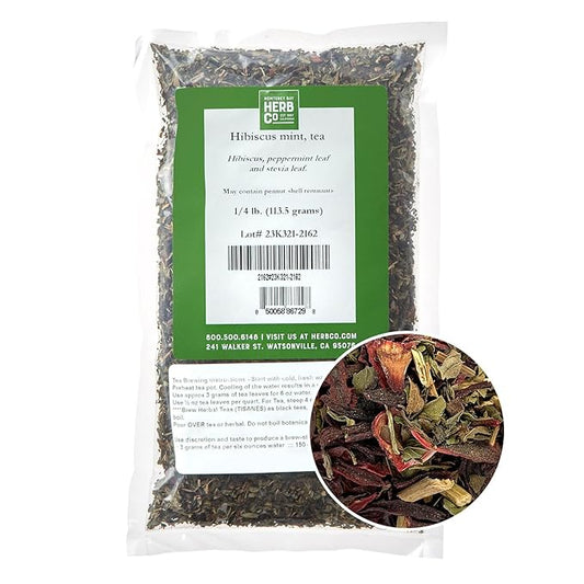 Monterey Bay Herb Co. Citrus Mint Tea with Hibiscus, Soothing and Relaxing Herbal Blend (1/4 LB)