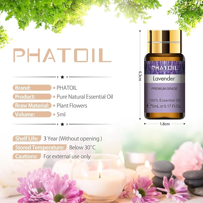 15PCS Essential Oils Gift Set - Premium Quality 100% Natural Pure Essential Oils for Aromatherapy Diffuser Yoga Home Office Soap Candle Making- 5ml/Bottle