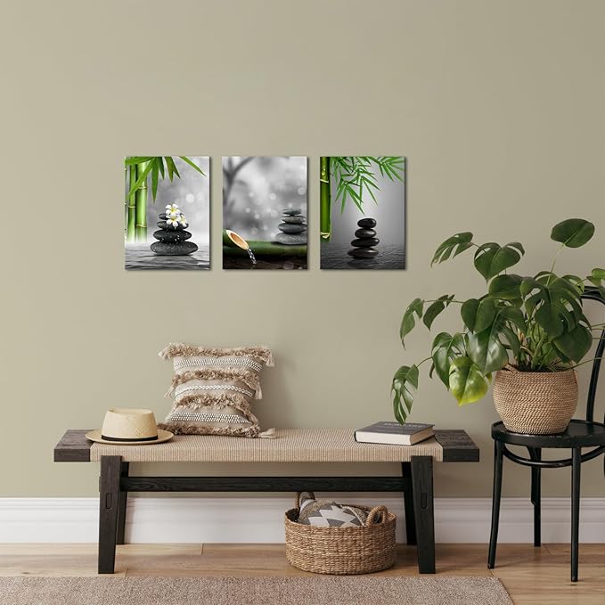 YeiLnm Zen Wall Decor Minimalist Pictures for Spa 12x16 inches