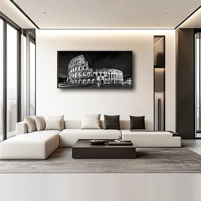 Italy Wall Art Colosseum Pictures Wall Decor Plane Pictures Extra Large Ancient Rome Decor Canvas Prints Artwork Paintings Home Office Decorations for Living Room Bedroom Dinning Room 60"x30"