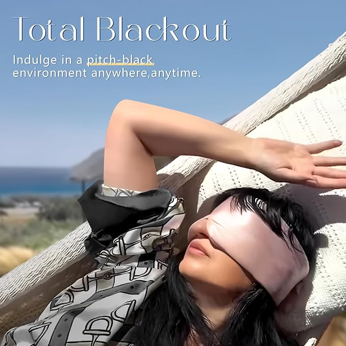 ZIMASILK 100% 22 Momme Mulberry Silk Sleep Mask - Full Silk Filled, Ultra-Soft & Breathable, Face-Hugging Blackout Eye Cover for Sleeping (Taupe)