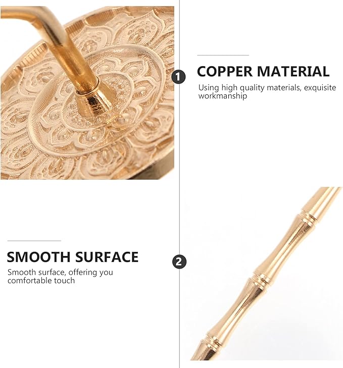 DOITOOL Incense Ash Tool Incense Press Brass Tool Long Handle Incense Ash Powder Press Seal Stick Shovel DIY Incense Fragrance Accessories Incense Mold Tool Set