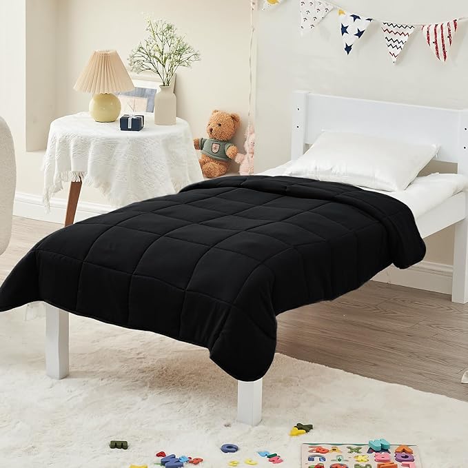 yescool Weighted Blanket (10 lbs, 41" x 60", Black) Cooling Heavy Blanket for Sleeping Perfect for 90-110 lbs, Breathable Blanket with Premium Glass Bead, Machine Washable